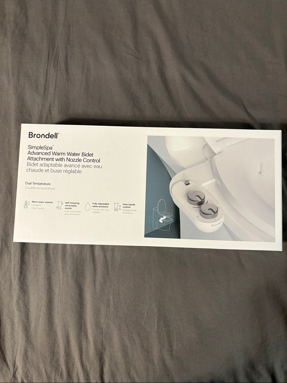 SimpleSpa Advanced Warm Water Bidet Attachment in White
